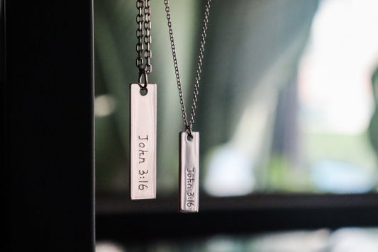 約翰福音3:16純銀情侶項鍊套裝|神愛世人・永恆誓約|告白禮物・婚戒替代