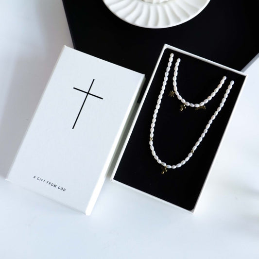 GRACE恩典珍珠首飾 SET|雅歌1:10・聖殿級禮物|天然珍珠・頸鏈手鏈套裝・受洗紀念