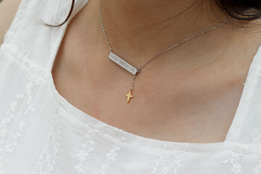 GOD WITH US 鎖骨鏈|馬太福音28:20・以馬內利|純銀・信仰珠寶