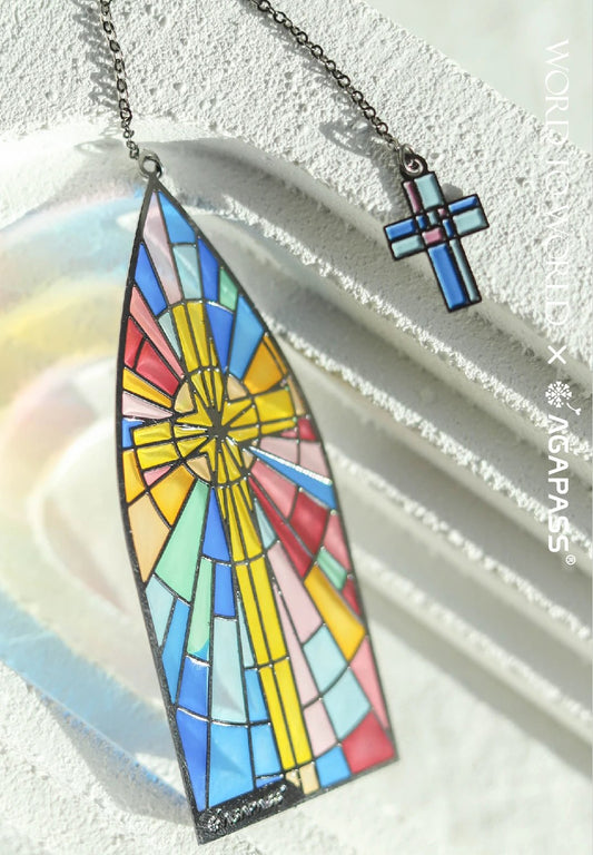 榮耀GLORY 教堂彩窗鏤空書籤|路加福音2:32・照亮外邦人之光|10色90色塊工藝・靈修閱讀禮物・聚焦宇宙中心