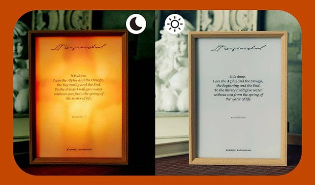 創始成終 治愈燈光畫|啟示錄22:13・我是阿拉法俄梅戛|觸控調光・臥室氛圍燈・信仰擺飾