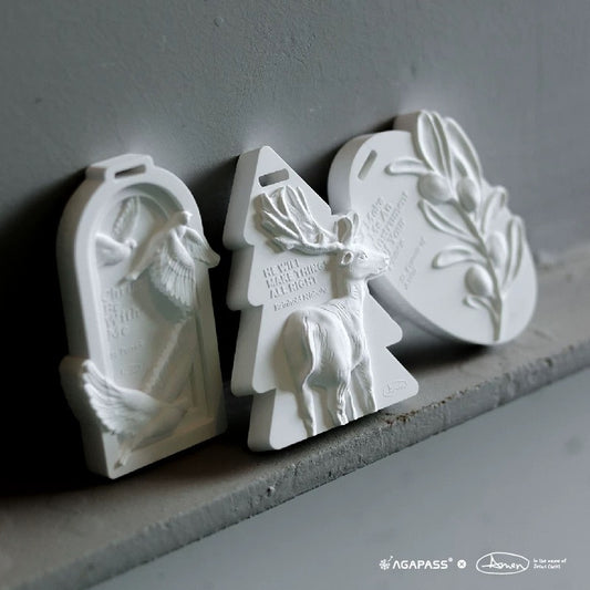 AMEN 阿們車載香薰牌|禱告同行・與主同車|立體雕刻・石膏香氛・三款可選