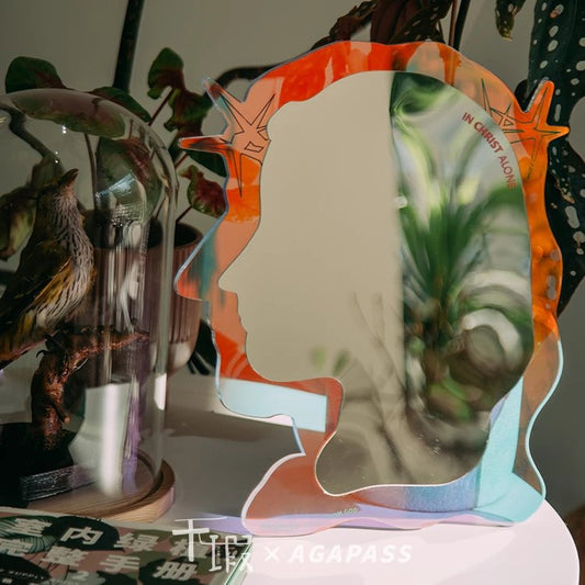 在基督裡 炫彩亞克力鏡|哥林多後書5:17・新造的人|藝術家居宣言・光變信仰提醒