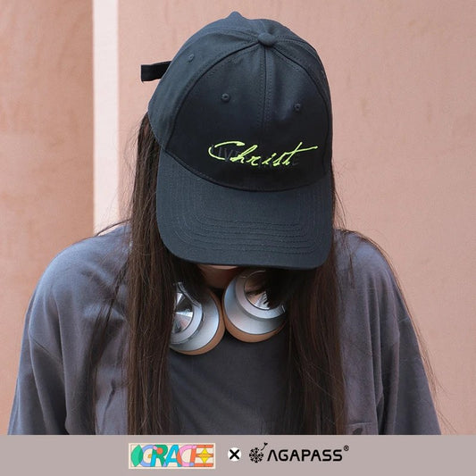 不再是我 刺繡棒球帽|GRACE 恩典系列・加拉太書2:20|男女同款・大帽圍調節・CHRIST LIVES IN ME 宣言