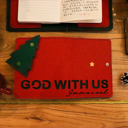 EMMANUEL 聖經毛氈書皮｜以賽亞書7:14・神與你同在｜聖經保護套・經文護盾