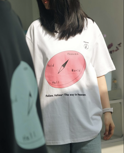 要走正路 去向高處 文藝印花純棉TEE｜馬太福音7:13-14・窄路人生｜230g純棉・印花短袖