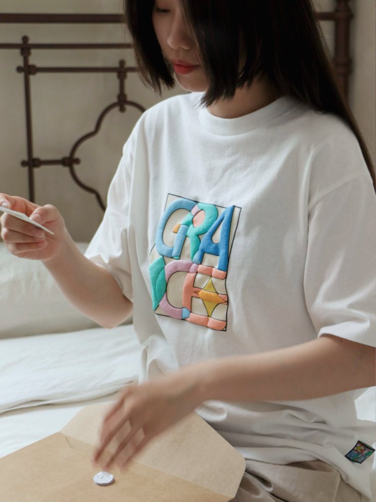 恩典 GRACE T-shirt｜哥林多前書15:10・蒙恩身份｜立體設計・精梳純棉・團契團服・福音潮T