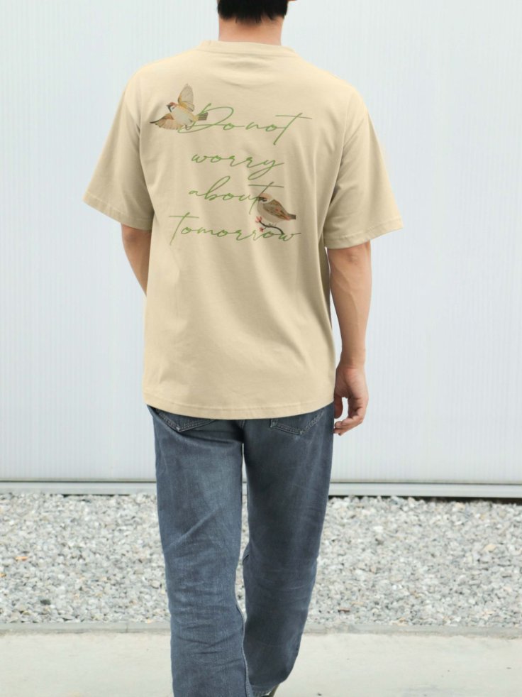 天空的飛鳥 T-shirt｜馬太福音6:33・天父供應｜立體刺繡經文・不要憂慮宣言・團契團服