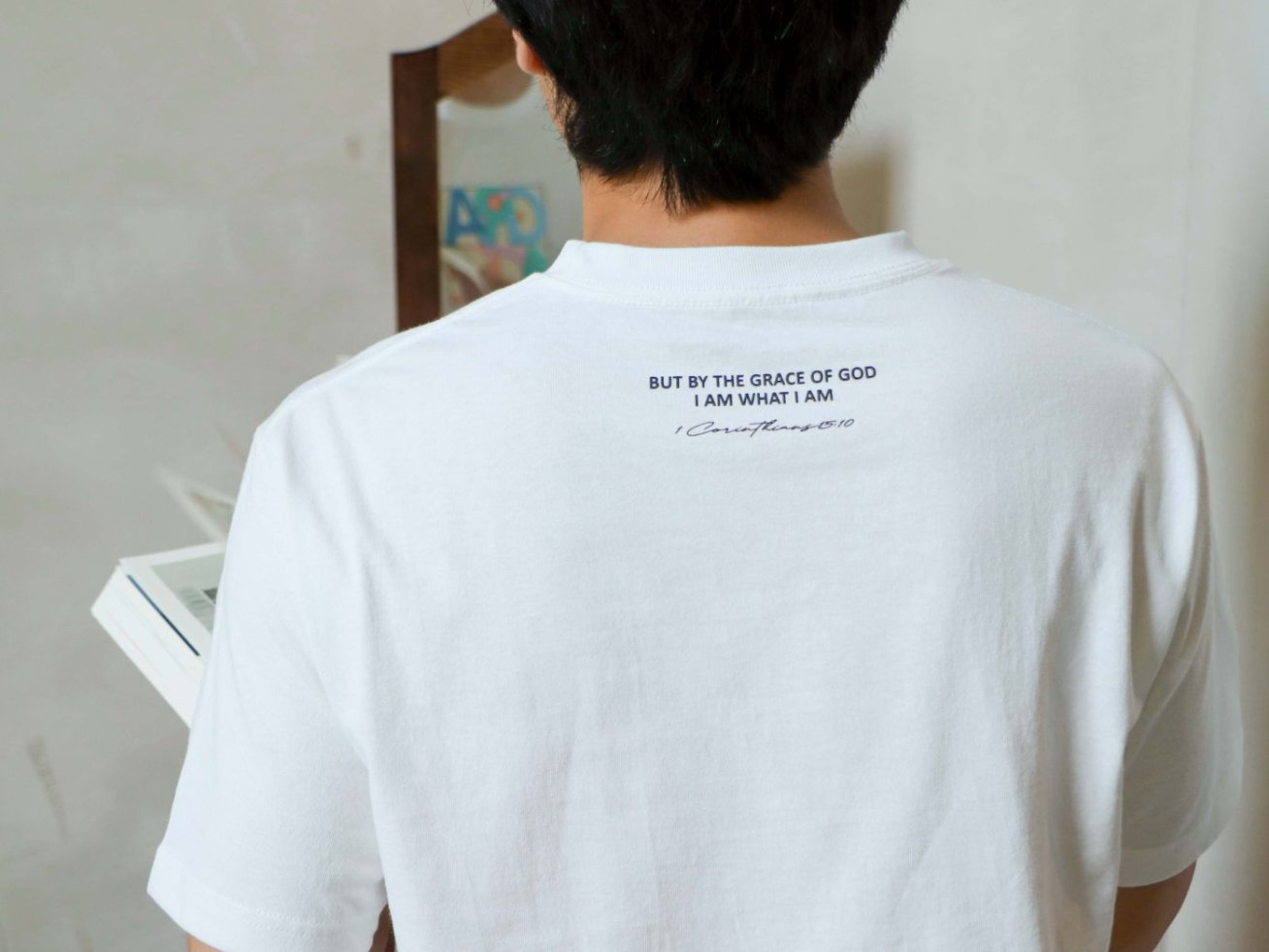 恩典 GRACE T-shirt｜哥林多前書15:10・蒙恩身份｜立體設計・精梳純棉・團契團服・福音潮T