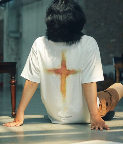 成了主題款純棉TEE｜啟示錄21:6・終極宣告｜暈染噴繪潮T・希臘文FINISHED・男女同款