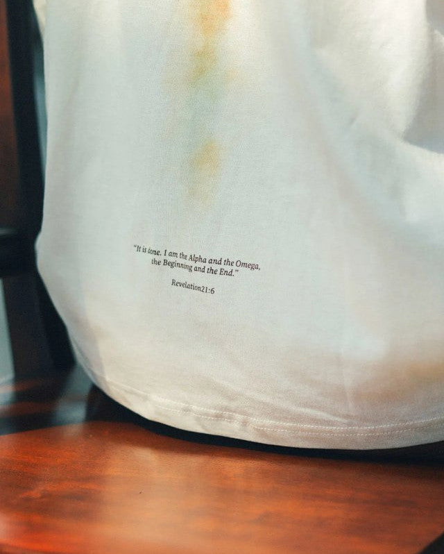 成了主題款純棉TEE｜啟示錄21:6・終極宣告｜暈染噴繪潮T・希臘文FINISHED・男女同款