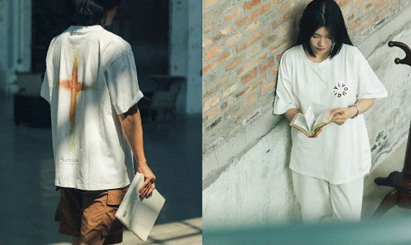 成了主題款純棉TEE｜啟示錄21:6・終極宣告｜暈染噴繪潮T・希臘文FINISHED・男女同款