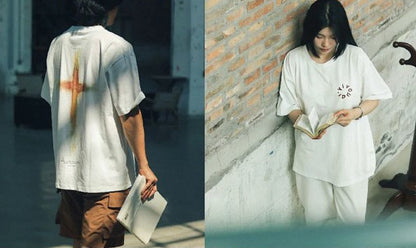 成了主題款純棉TEE｜啟示錄21:6・終極宣告｜暈染噴繪潮T・希臘文FINISHED・男女同款