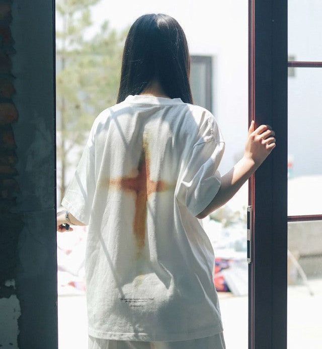 成了主題款純棉TEE｜啟示錄21:6・終極宣告｜暈染噴繪潮T・希臘文FINISHED・男女同款