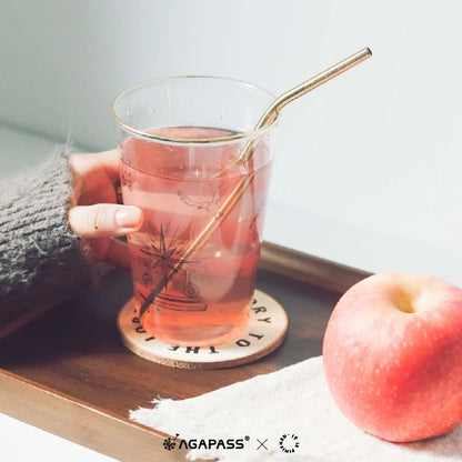 榮耀全歸你 描金玻璃杯｜啟示錄4:11・敬拜頌讚｜大容量500ml・高硼硅耐熱・信仰禮物・教會團契