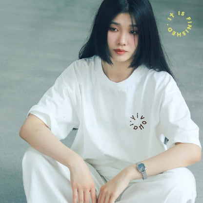 成了主題款純棉TEE｜啟示錄21:6・終極宣告｜暈染噴繪潮T・希臘文FINISHED・男女同款