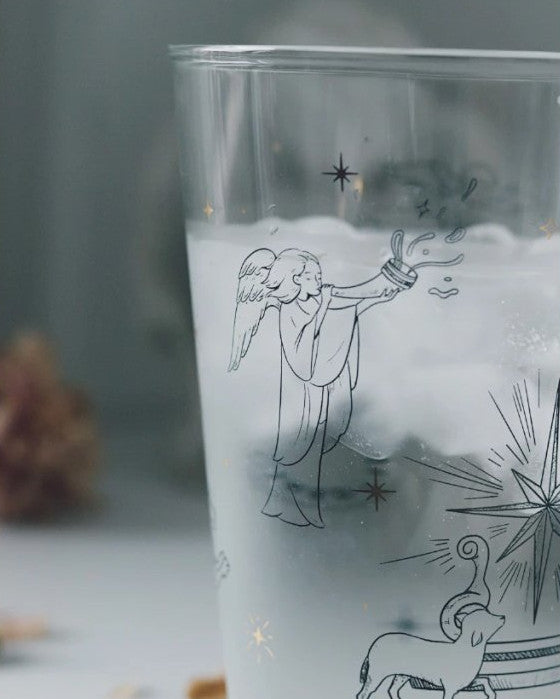 榮耀全歸你 描金玻璃杯｜啟示錄4:11・敬拜頌讚｜大容量500ml・高硼硅耐熱・信仰禮物・教會團契