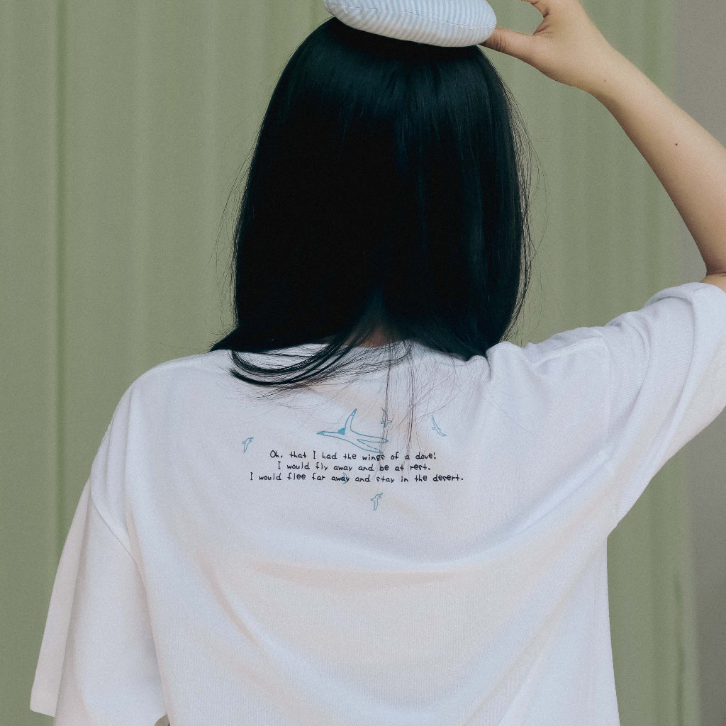 Oh~MySoul｜飛去曠野 清新刺繡純棉TEE｜日常穿搭與福音預工・團契團服・聖經T恤