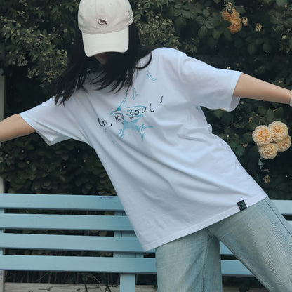 Oh~MySoul｜飛去曠野 清新刺繡純棉TEE｜日常穿搭與福音預工・團契團服・聖經T恤