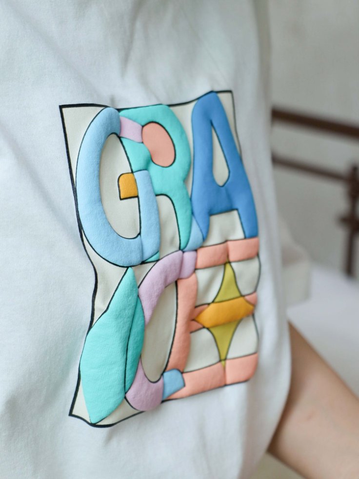 恩典 GRACE T-shirt｜哥林多前書15:10・蒙恩身份｜立體設計・精梳純棉・團契團服・福音潮T